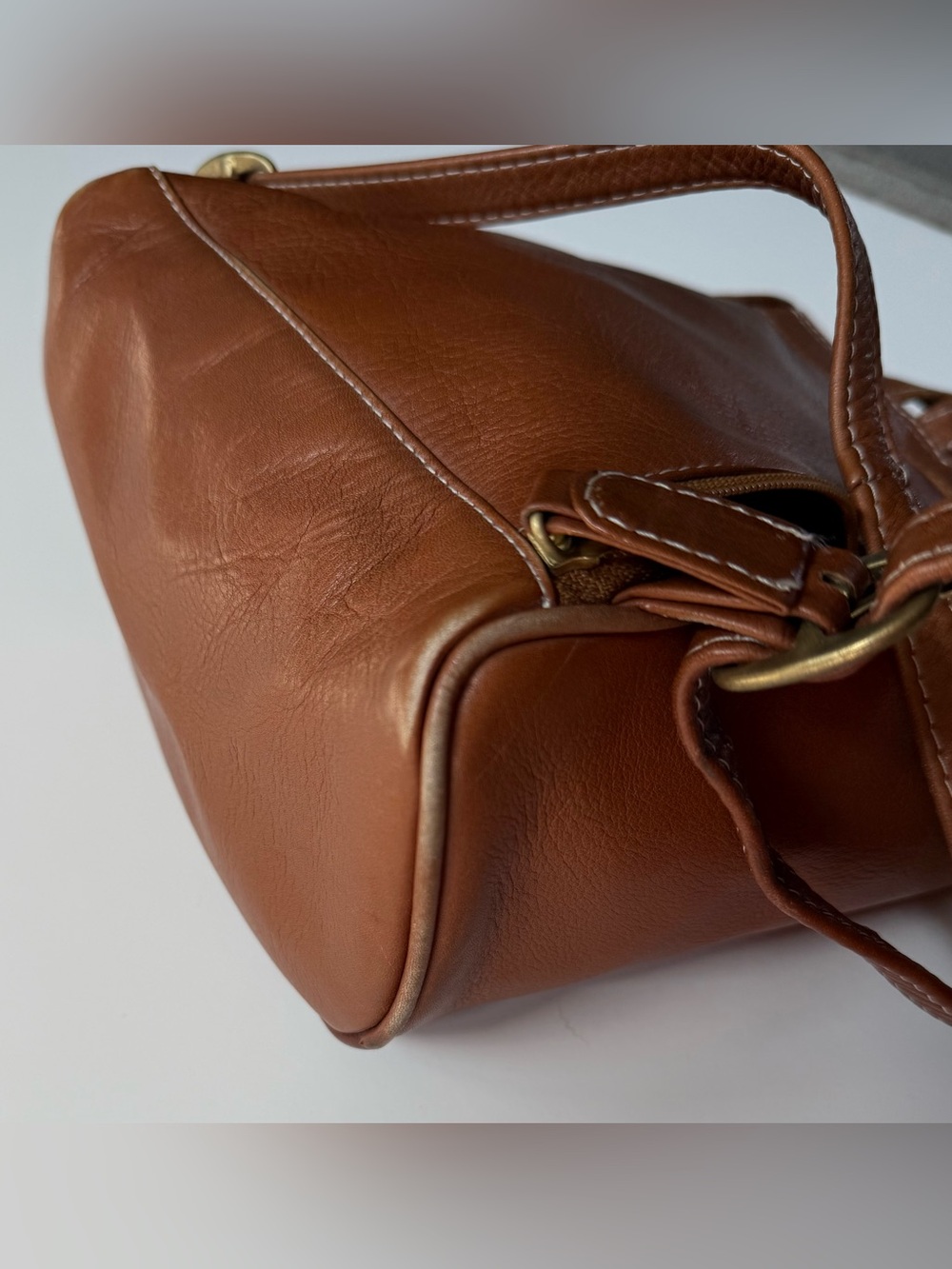 Vintage Hobo International Mini Backpack Slingback Bag Leather Boho Camel Zipper - Picture 10 of 11